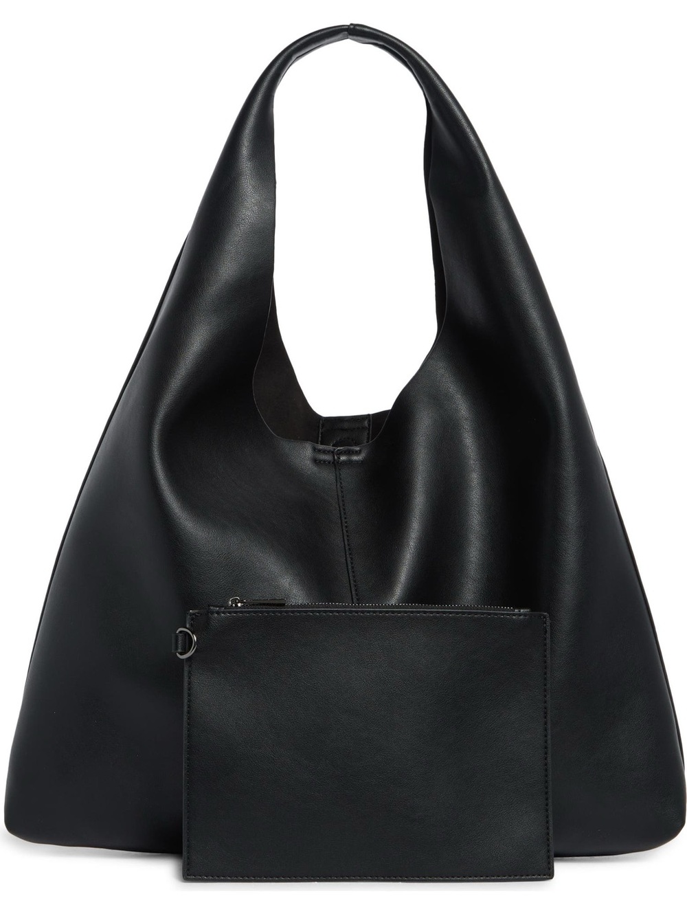 BCBG Black Triangle Hobo Bag with Pouch